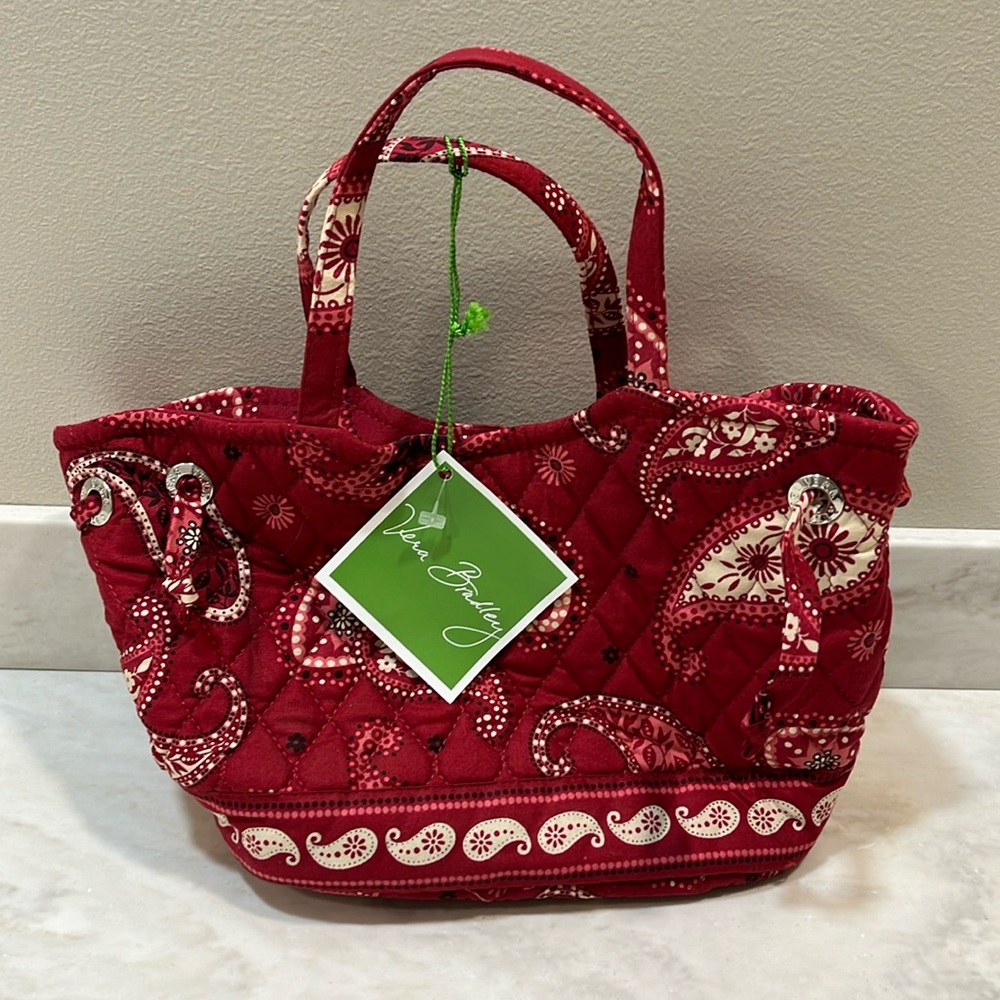Vera Bradley Red Mesa Small Sherry Bag Double Strapped Retired